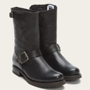 Frye Veronica short Italian soft black leather‎ boots size 10 new!!!